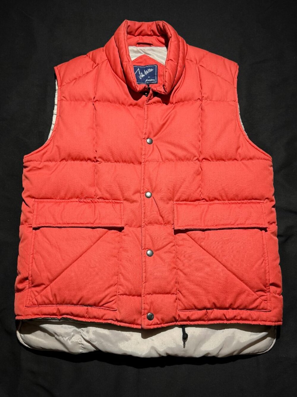 John Weitz by Aberdeen 100% Down Puffer Vest Large Red Vintage Outdoors